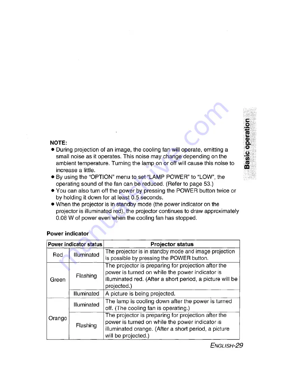 Panasonic PT-AE900UEC Operating Operating Manual Download Page 29