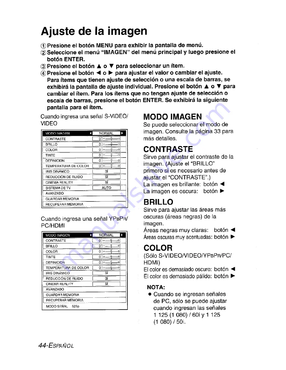 Panasonic PT-AE900UEC Operating Operating Manual Download Page 184