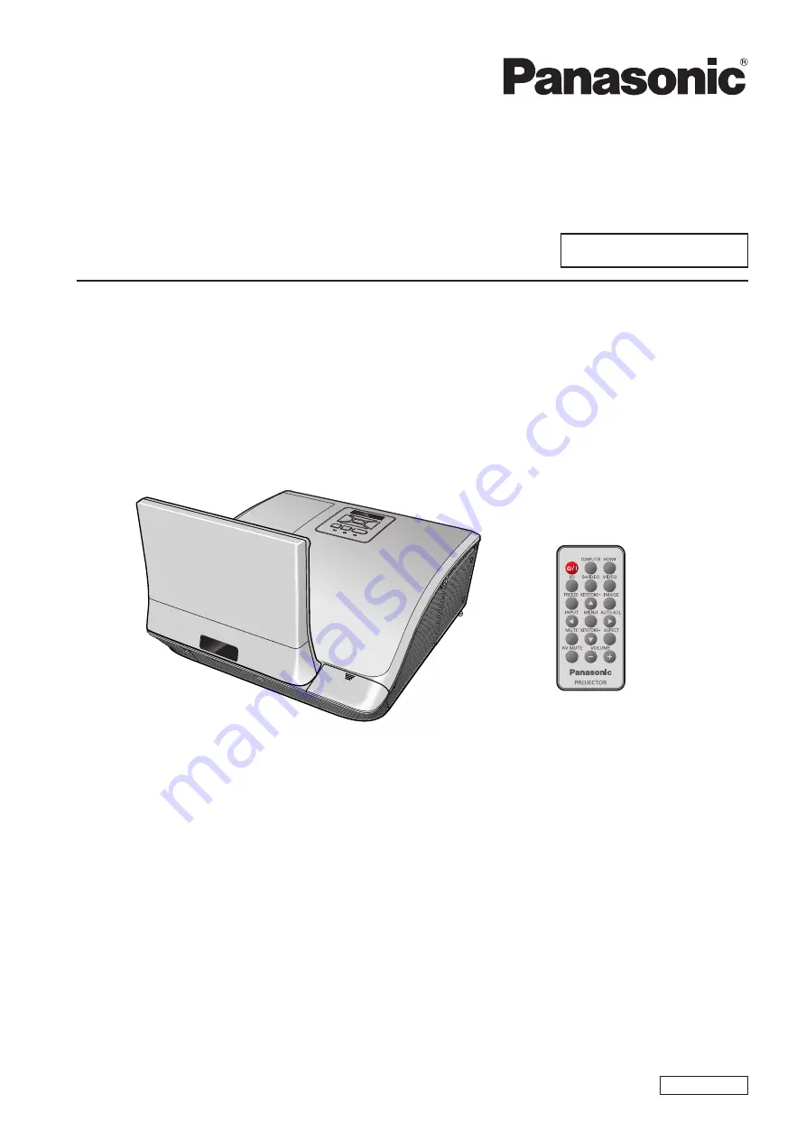 Panasonic PT-CW330E Operating Instructions Manual Download Page 1