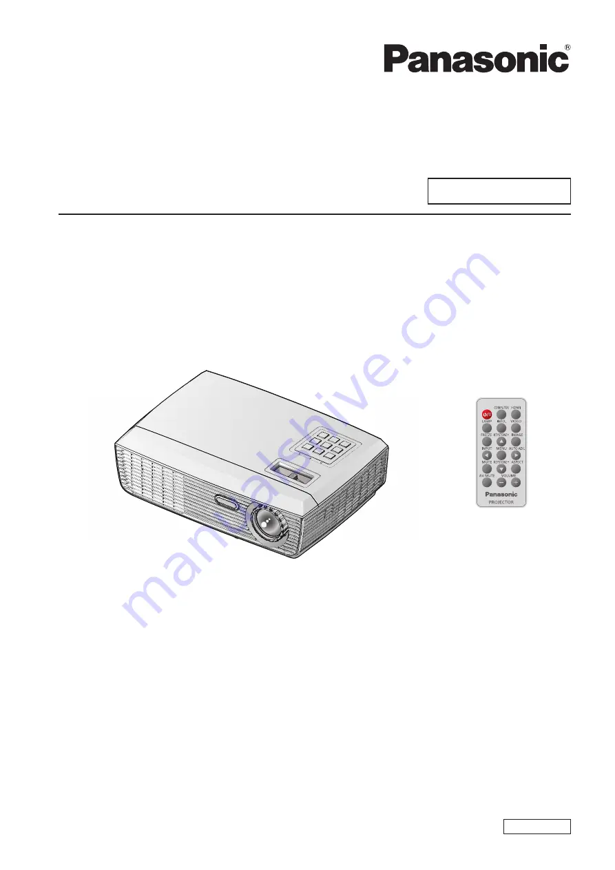 Panasonic PT-LX300E Operating Instructions Manual Download Page 1