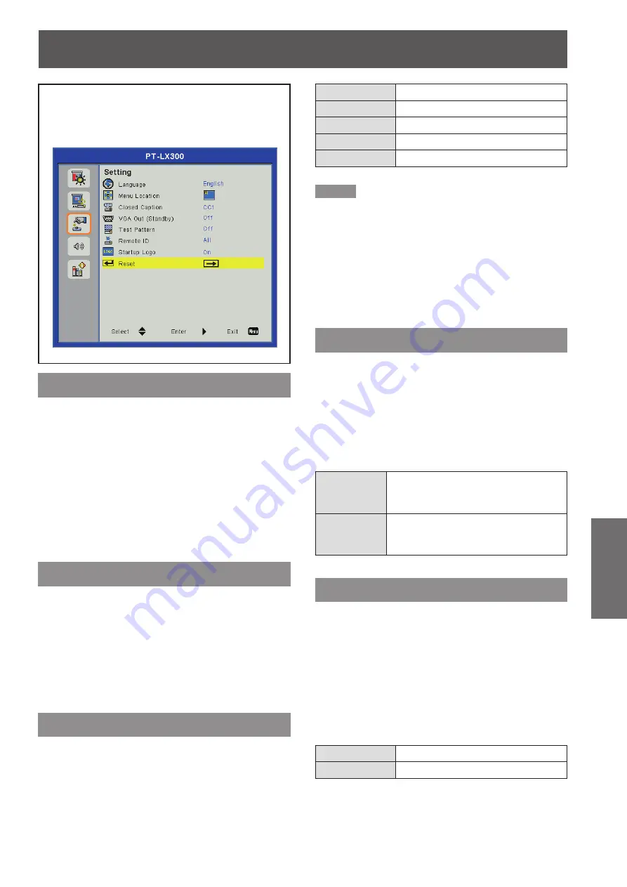 Panasonic PT-LX300EA Operating Instructions Manual Download Page 39