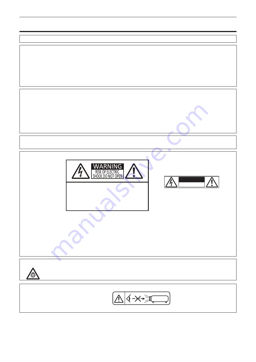 Panasonic PT-TX440 Operating Instructions Manual Download Page 4