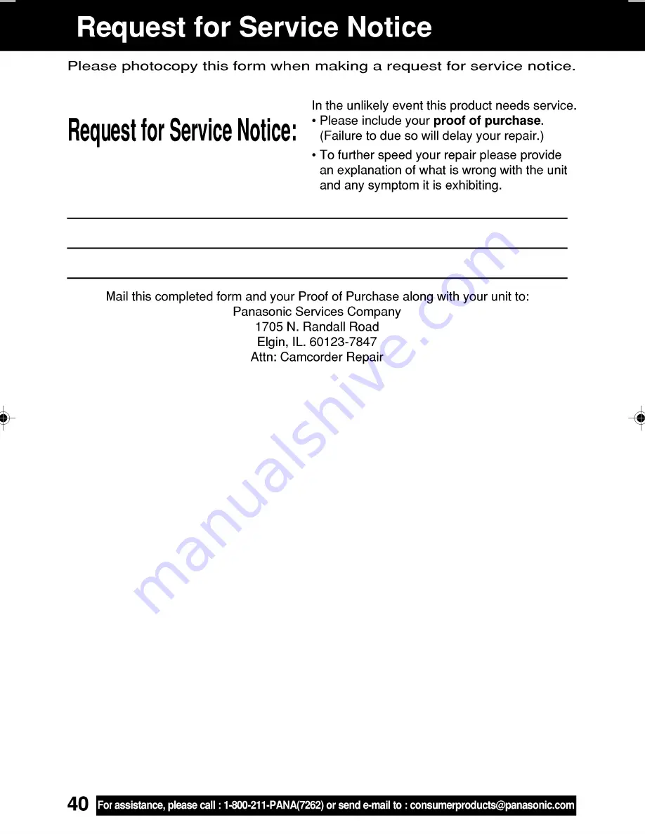 Panasonic PV-L352 Operating Manual Download Page 40