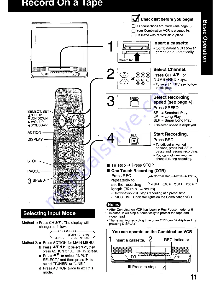 Panasonic PV-M2069W Operating Operating Manual Download Page 11