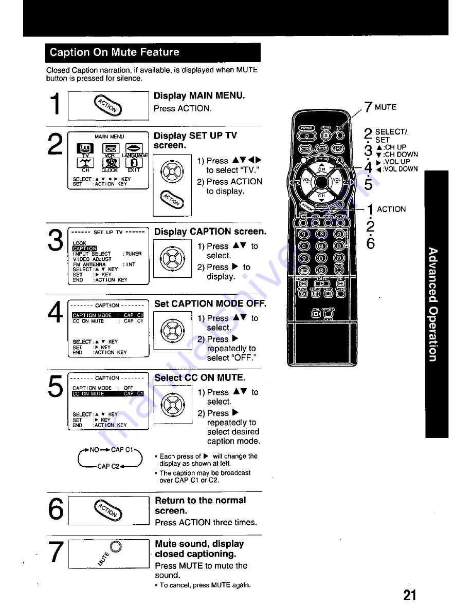 Panasonic PV-M2069W Operating Operating Manual Download Page 21