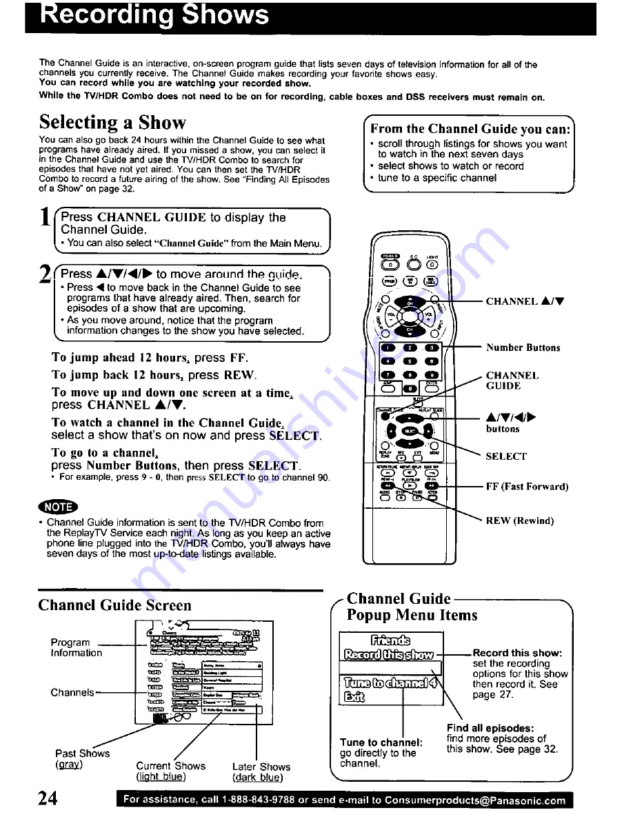 Panasonic PVSS2710 - TV/HDR COMBO Operating Manual Download Page 24