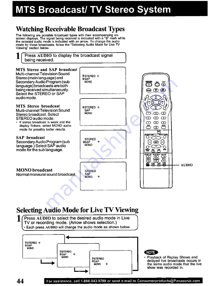 Panasonic PVSS2710 - TV/HDR COMBO Operating Manual Download Page 44