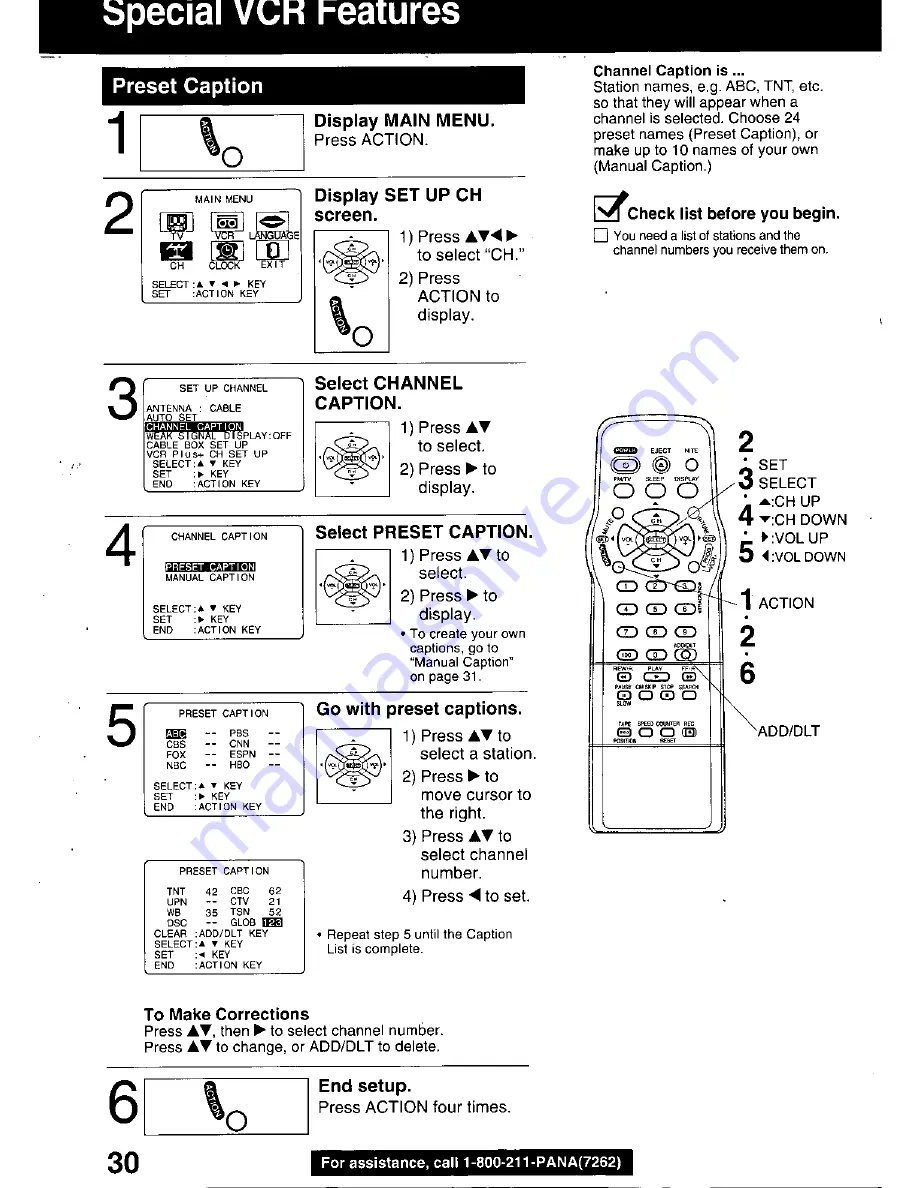 Panasonic QUASAR PV-C2020 Operating Manual Download Page 30