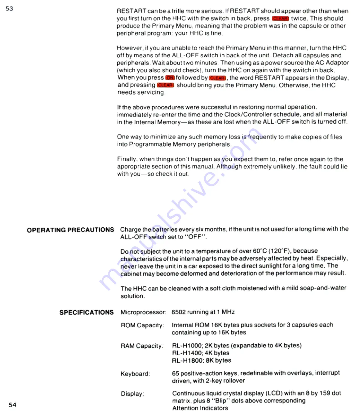 Panasonic RL-H1000 Instructions For Use Manual Download Page 30