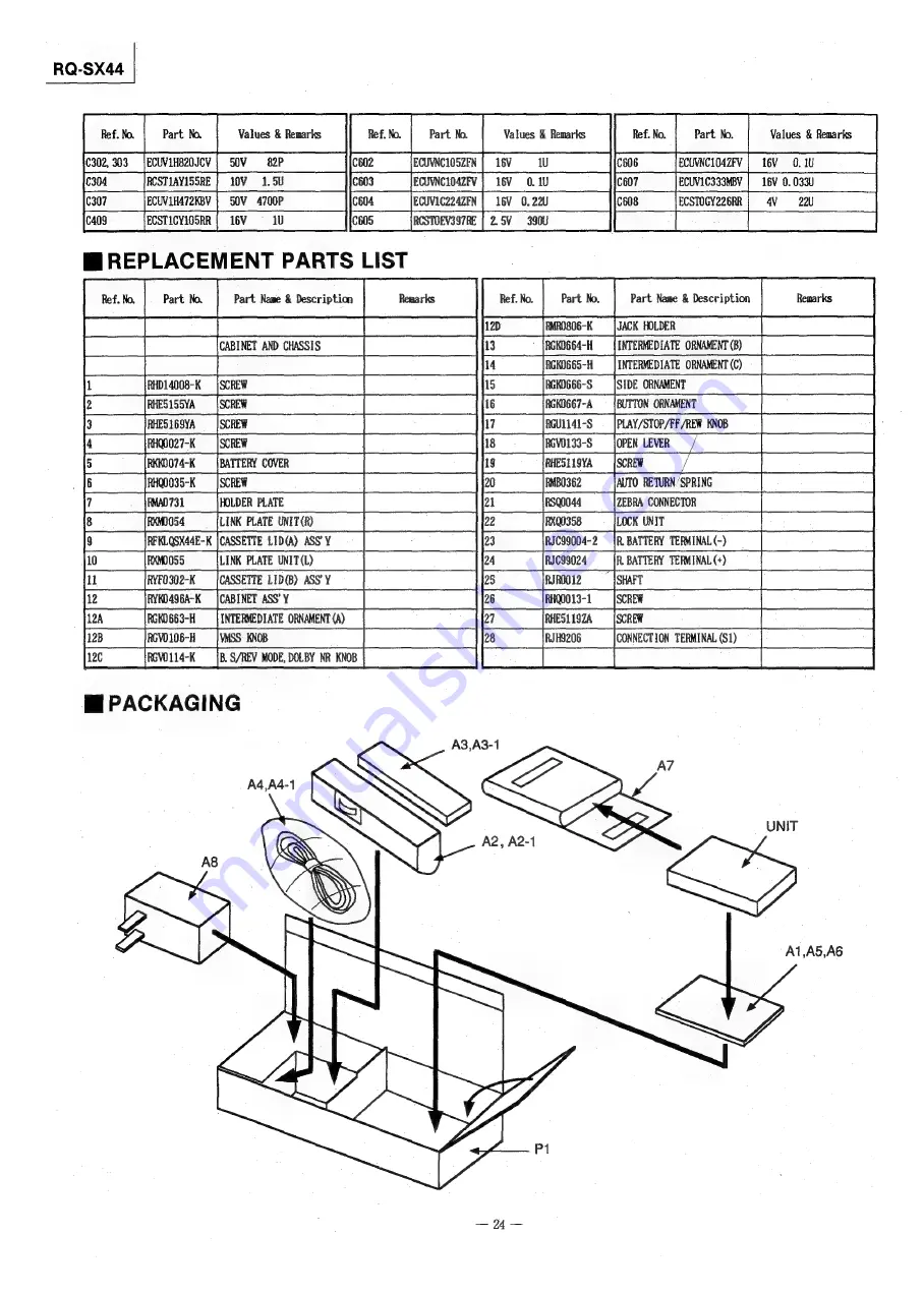 Panasonic RQ-SX44 Скачать руководство пользователя страница 22