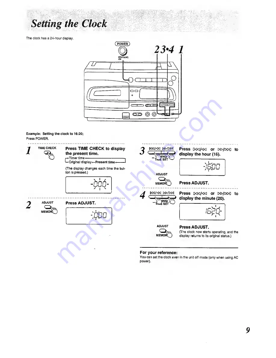 Panasonic RX-E300 Operating Instrucctions Download Page 9