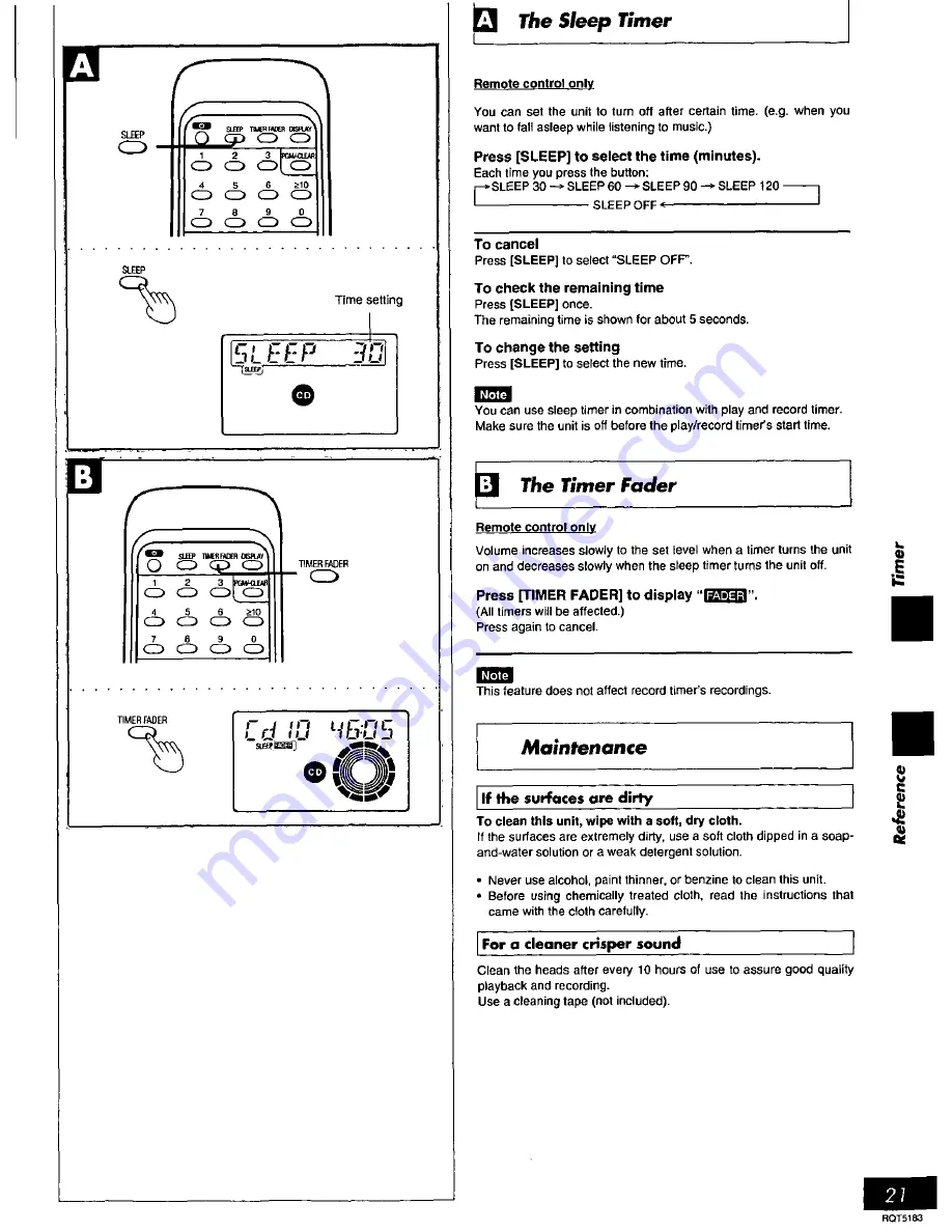 Panasonic RXES25 - RADIO CASSETTE W/CD Скачать руководство пользователя страница 21