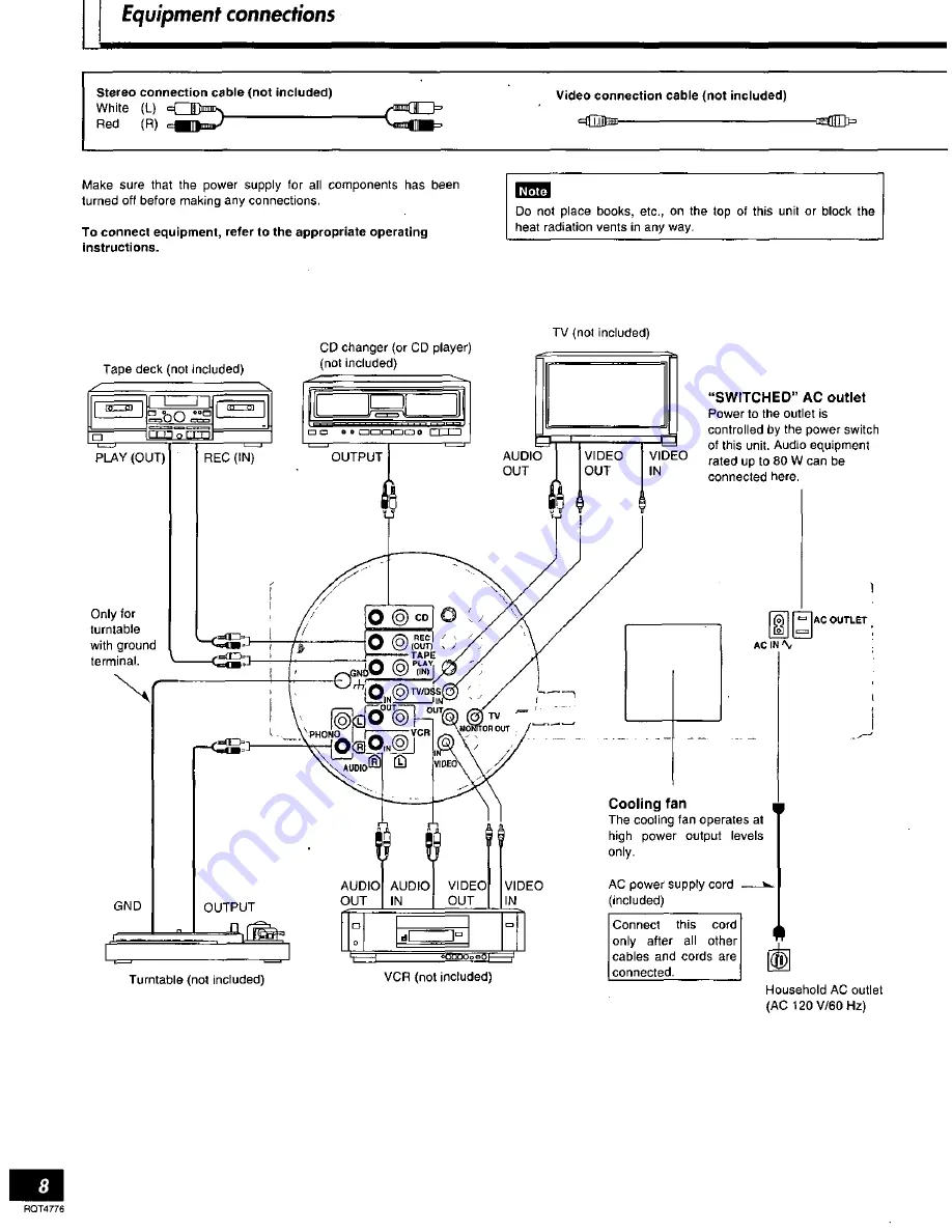 Panasonic SAHT270 - RECEIVER Operating Instructions Manual Download Page 8