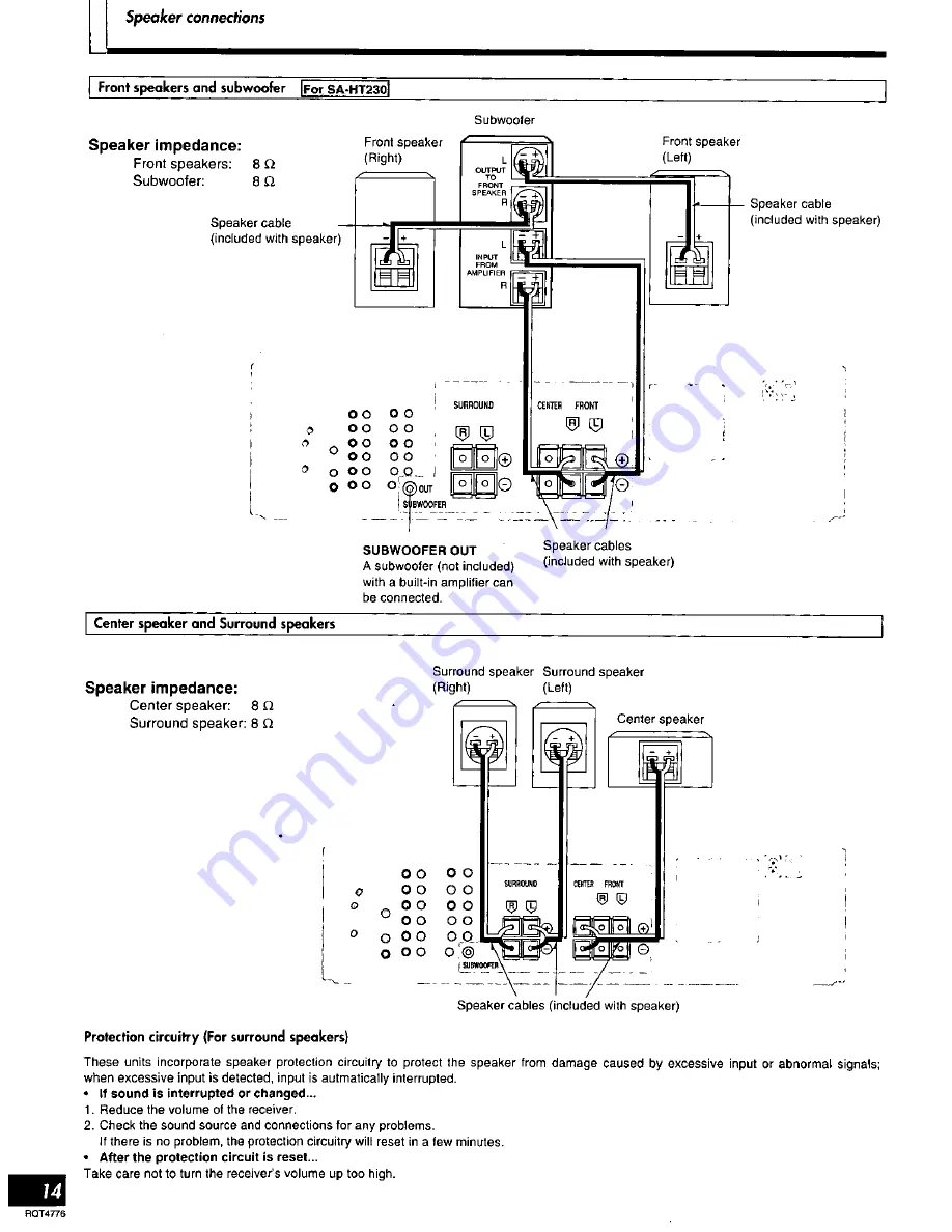 Panasonic SAHT270 - RECEIVER Operating Instructions Manual Download Page 14