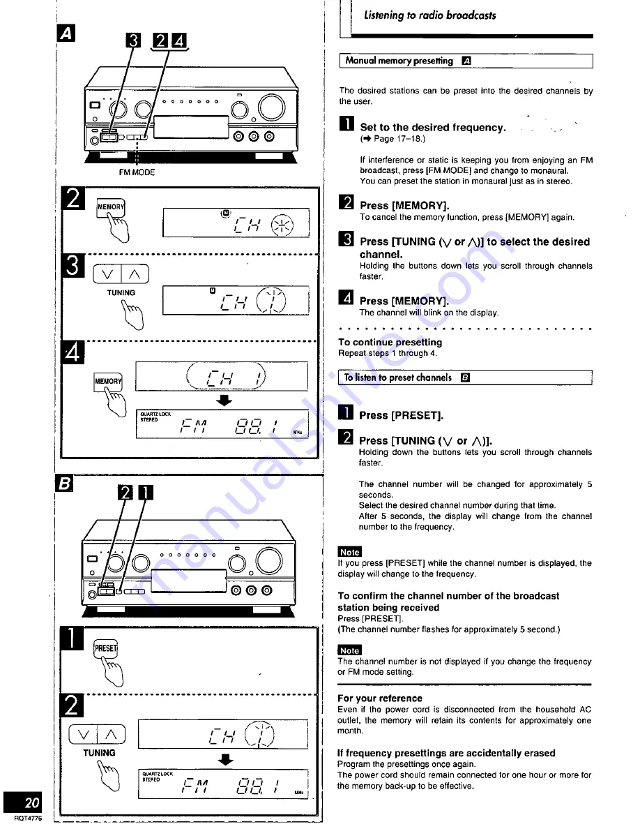 Panasonic SAHT270 - RECEIVER Operating Instructions Manual Download Page 20