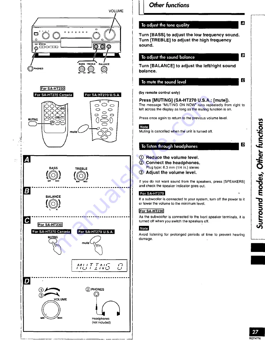 Panasonic SAHT270 - RECEIVER Operating Instructions Manual Download Page 27