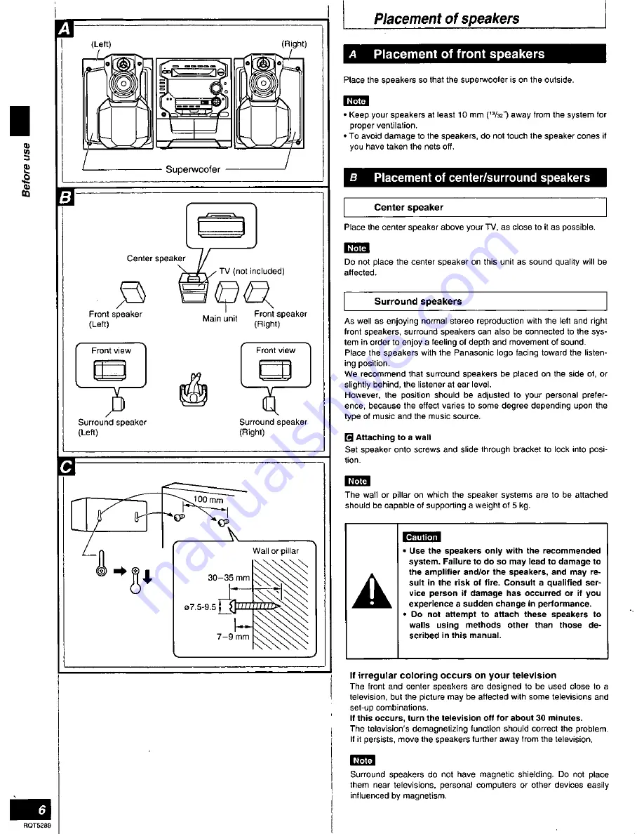 Panasonic SC-AK78 Operating Instructions Manual Download Page 6