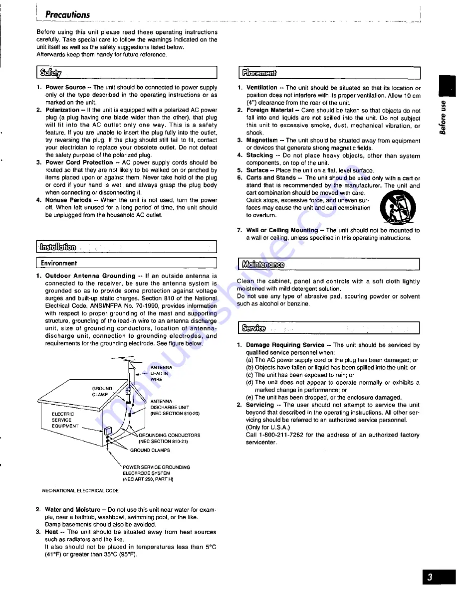 Panasonic SC-HT260 Operating Operating Instructions Manual Download Page 3