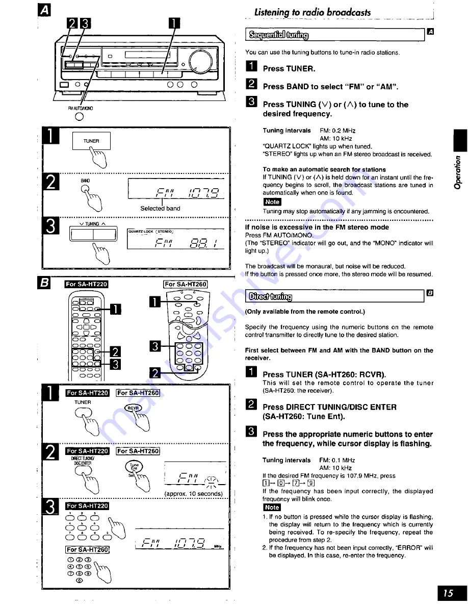 Panasonic SC-HT260 Operating Operating Instructions Manual Download Page 15