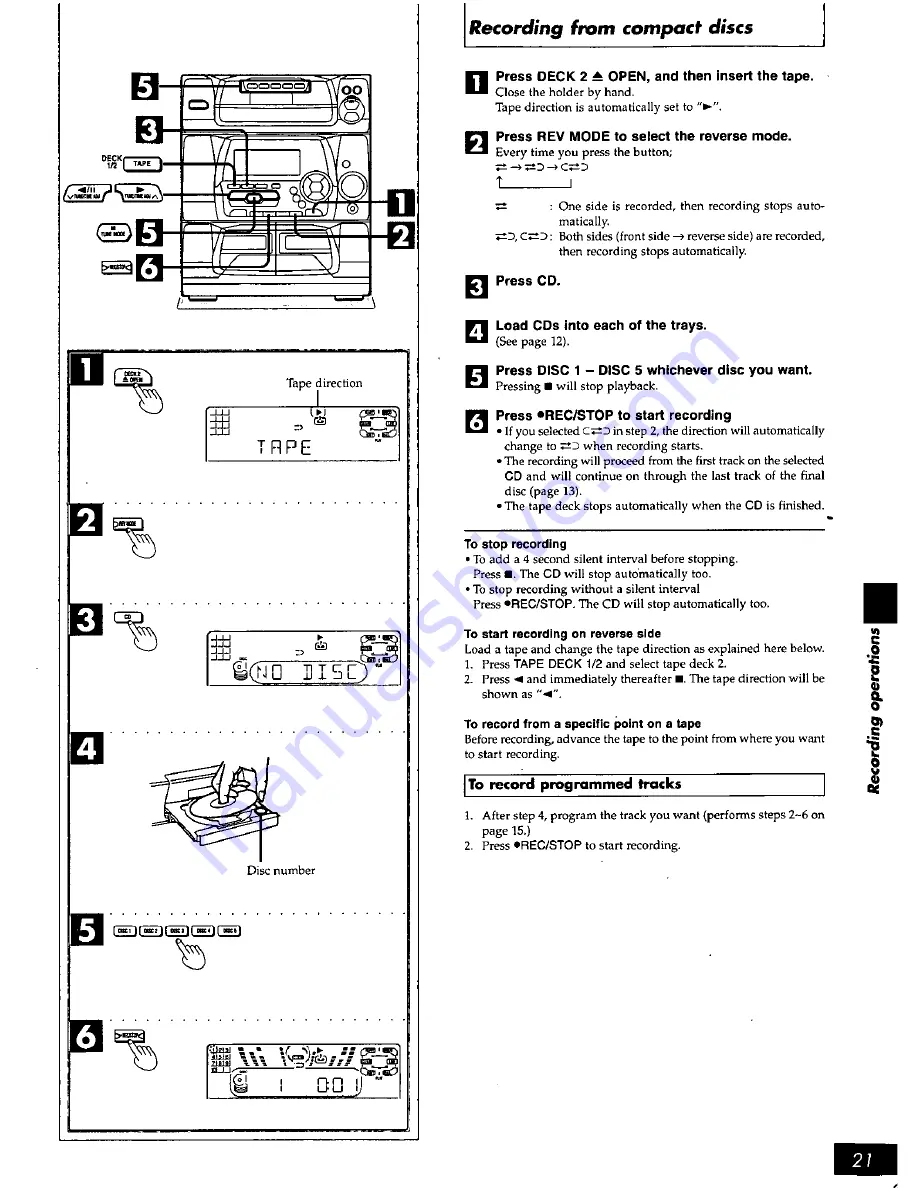 Panasonic SCAK20 - MINI HES W/CD-P Operating Instructions Manual Download Page 21