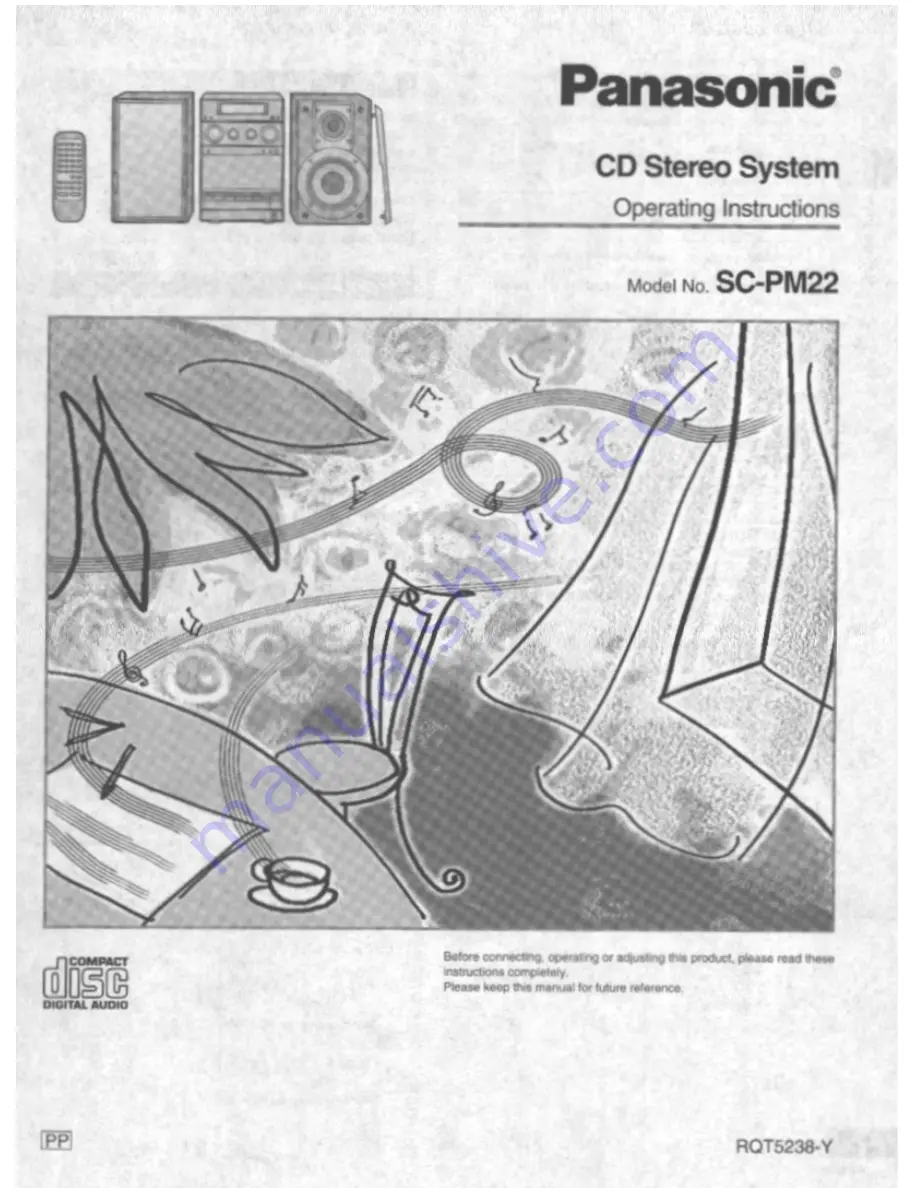 Panasonic SCPM22 - CD STEREO SYSTEM Operating Instructions Manual Download Page 1