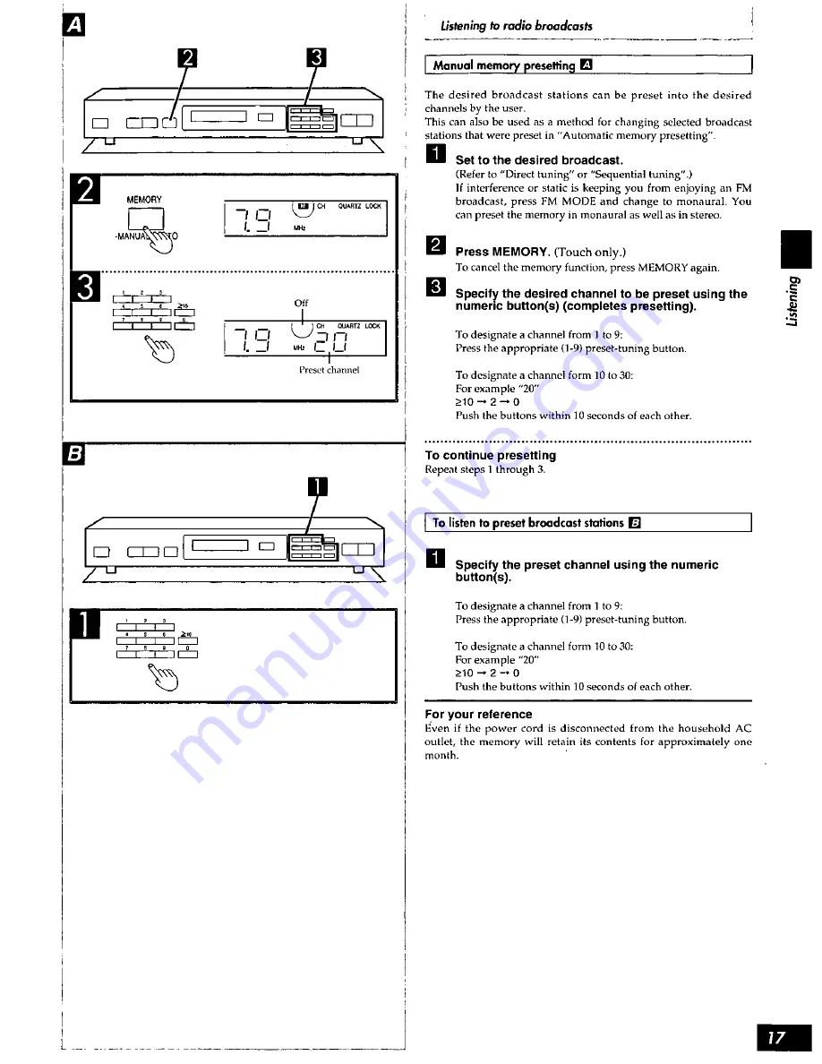 Panasonic SCS3050 - HES SYSTEM Operating Manual Download Page 17