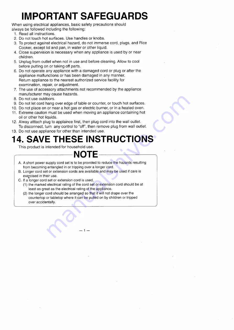 Panasonic SR-W18NA Operating Manual Download Page 2