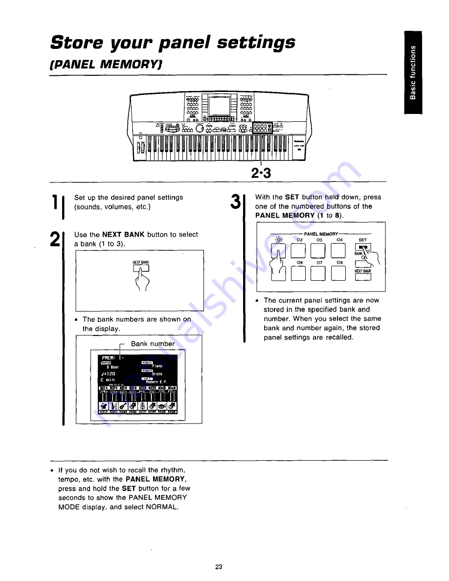 Panasonic SXKN1600 - ELECTRONIC KEYBOARD Owner'S Manual Download Page 23