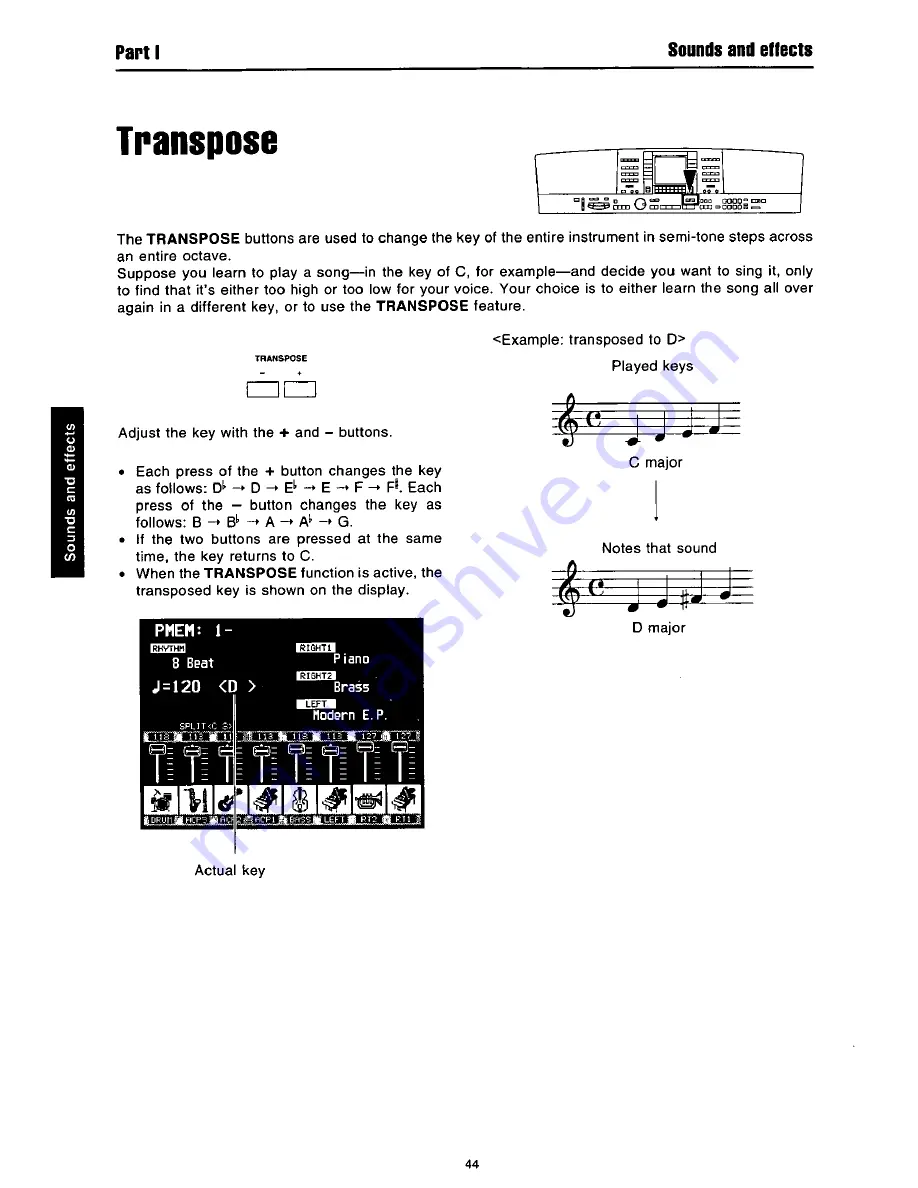 Panasonic SXKN1600 - ELECTRONIC KEYBOARD Скачать руководство пользователя страница 44