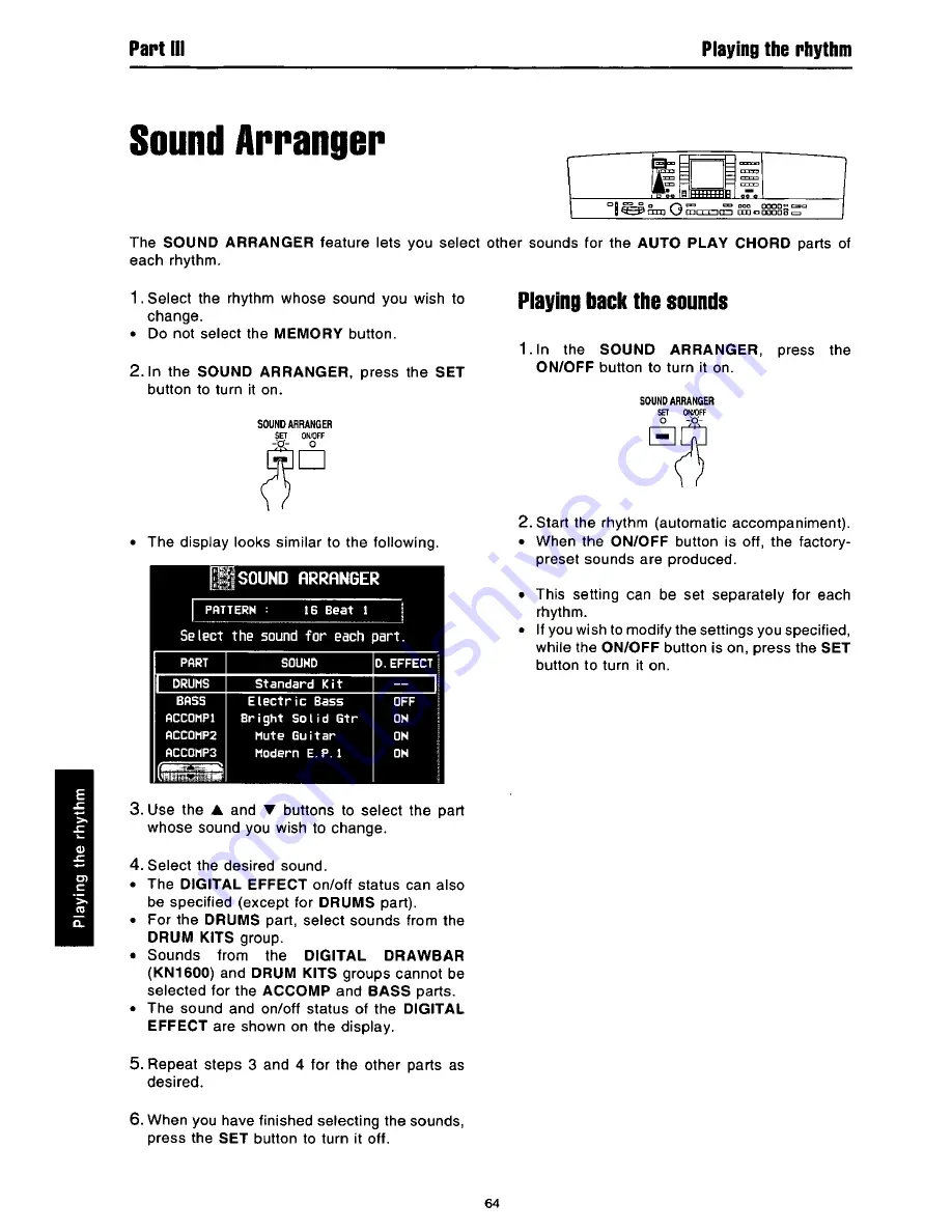 Panasonic SXKN1600 - ELECTRONIC KEYBOARD Owner'S Manual Download Page 64