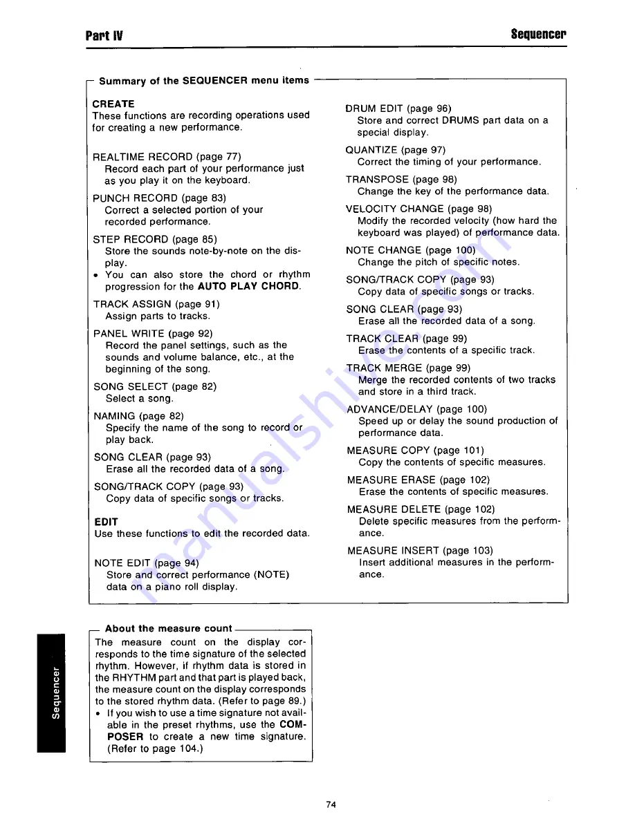 Panasonic SXKN1600 - ELECTRONIC KEYBOARD Owner'S Manual Download Page 74