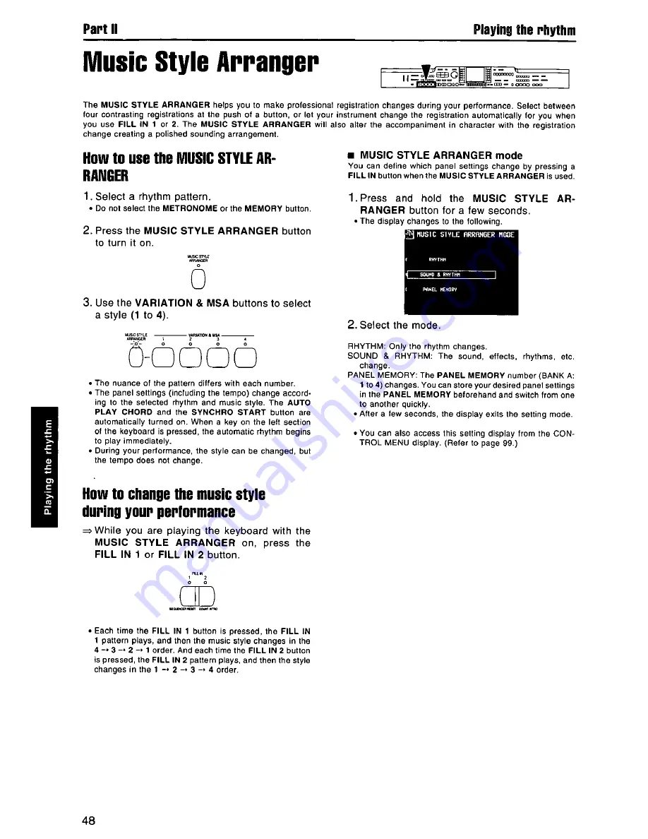 Panasonic SXPR603M - ENSEMBLE PIANO Operating Manual Download Page 48