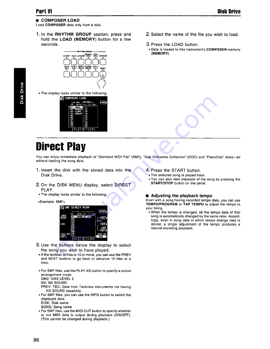 Panasonic SXPR603M - ENSEMBLE PIANO Скачать руководство пользователя страница 86