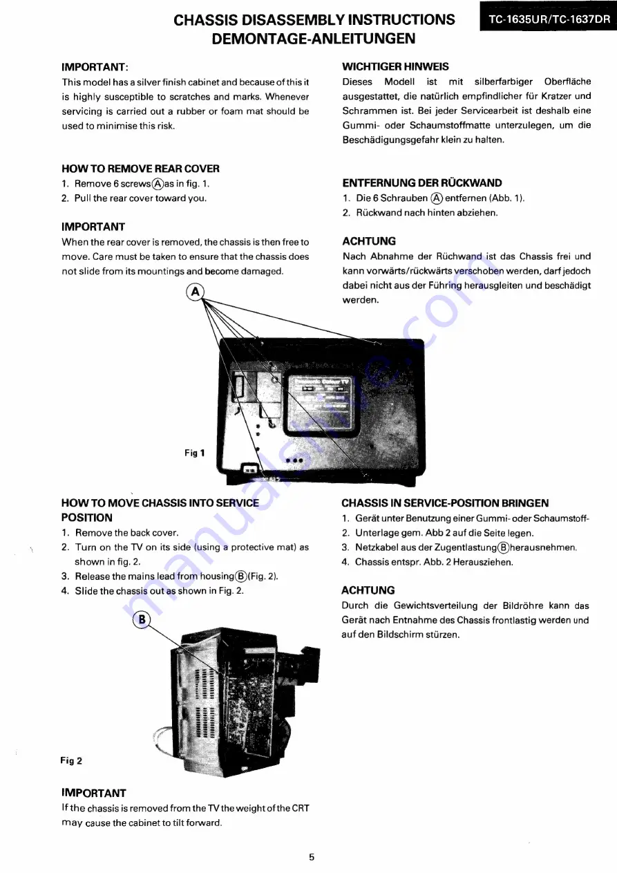 Panasonic TC-1635UR Скачать руководство пользователя страница 5