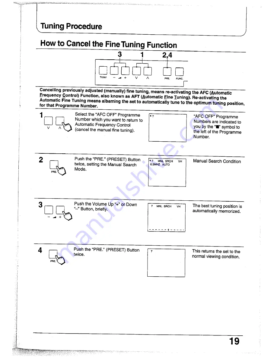 Panasonic TC-25GF72G Operating Instructions Manual Download Page 19