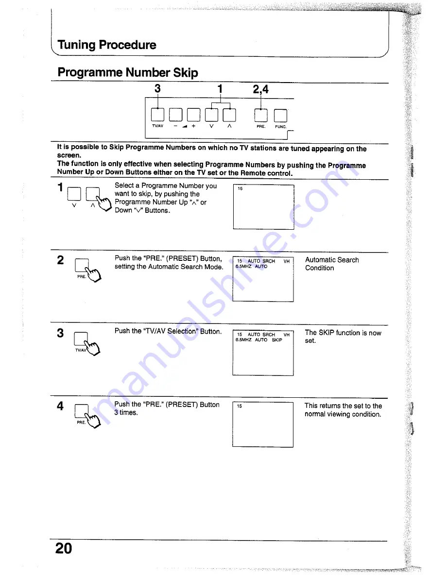 Panasonic TC-25GF72G Operating Instructions Manual Download Page 20