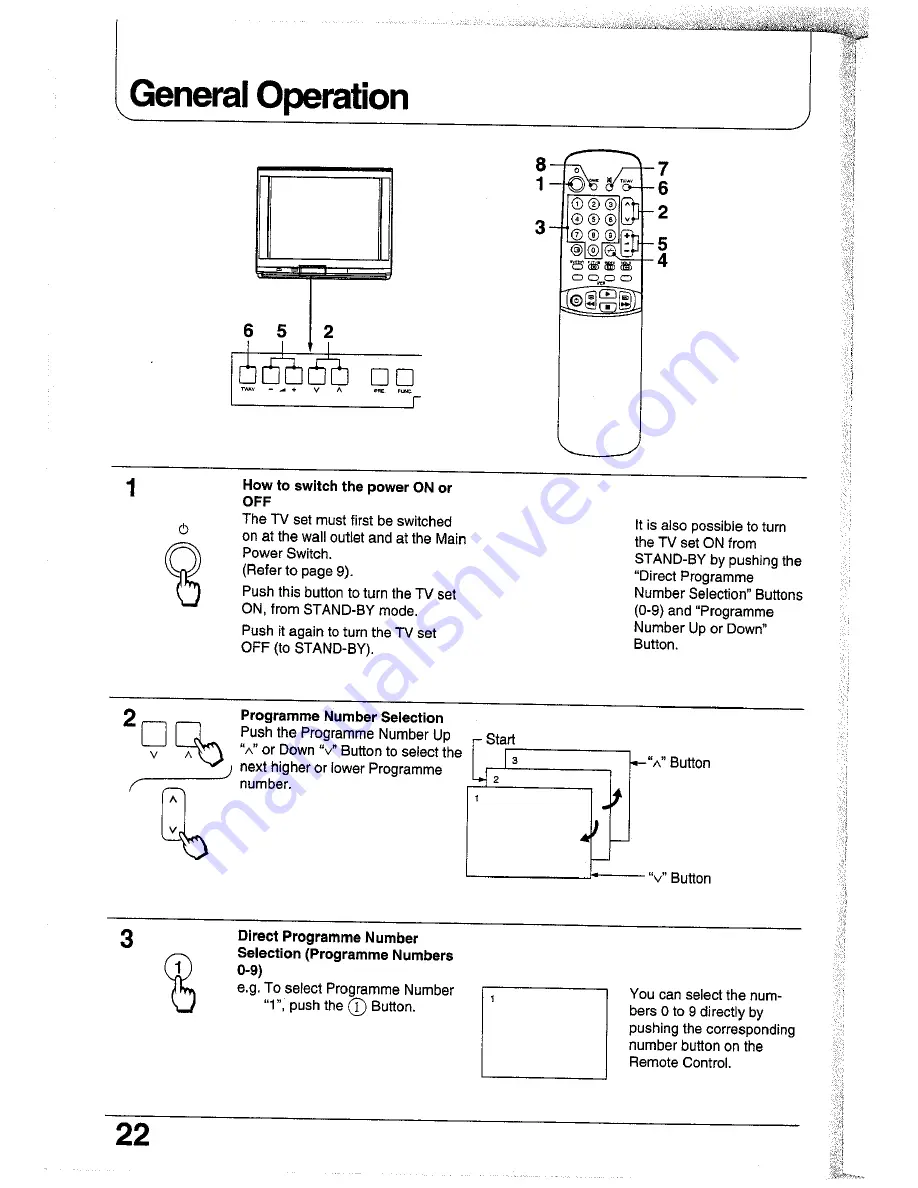 Panasonic TC-25GF72G Operating Instructions Manual Download Page 22