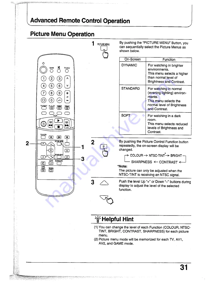 Panasonic TC-25GF72G Operating Instructions Manual Download Page 31