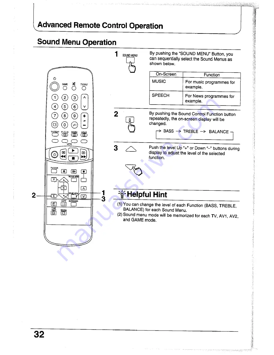 Panasonic TC-25GF72G Operating Instructions Manual Download Page 32