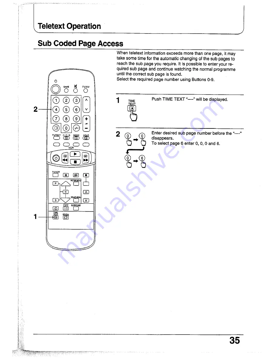 Panasonic TC-25GF72G Operating Instructions Manual Download Page 35