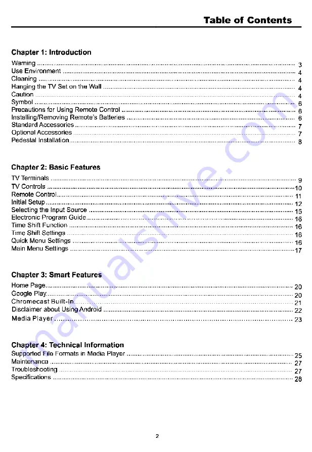 Panasonic TH-32HSSSOK Operating Instructions Manual Download Page 2