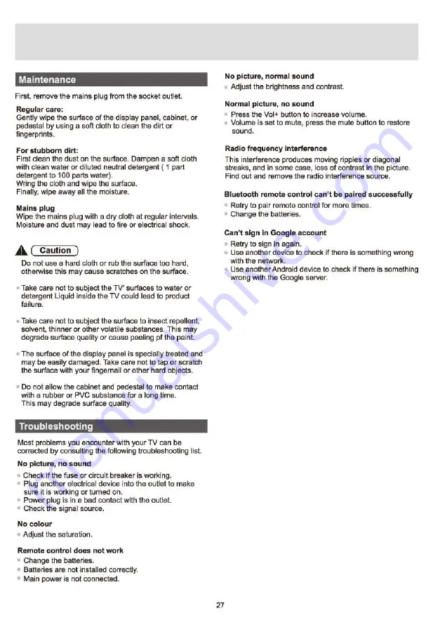 Panasonic TH-32HSSSOK Operating Instructions Manual Download Page 27