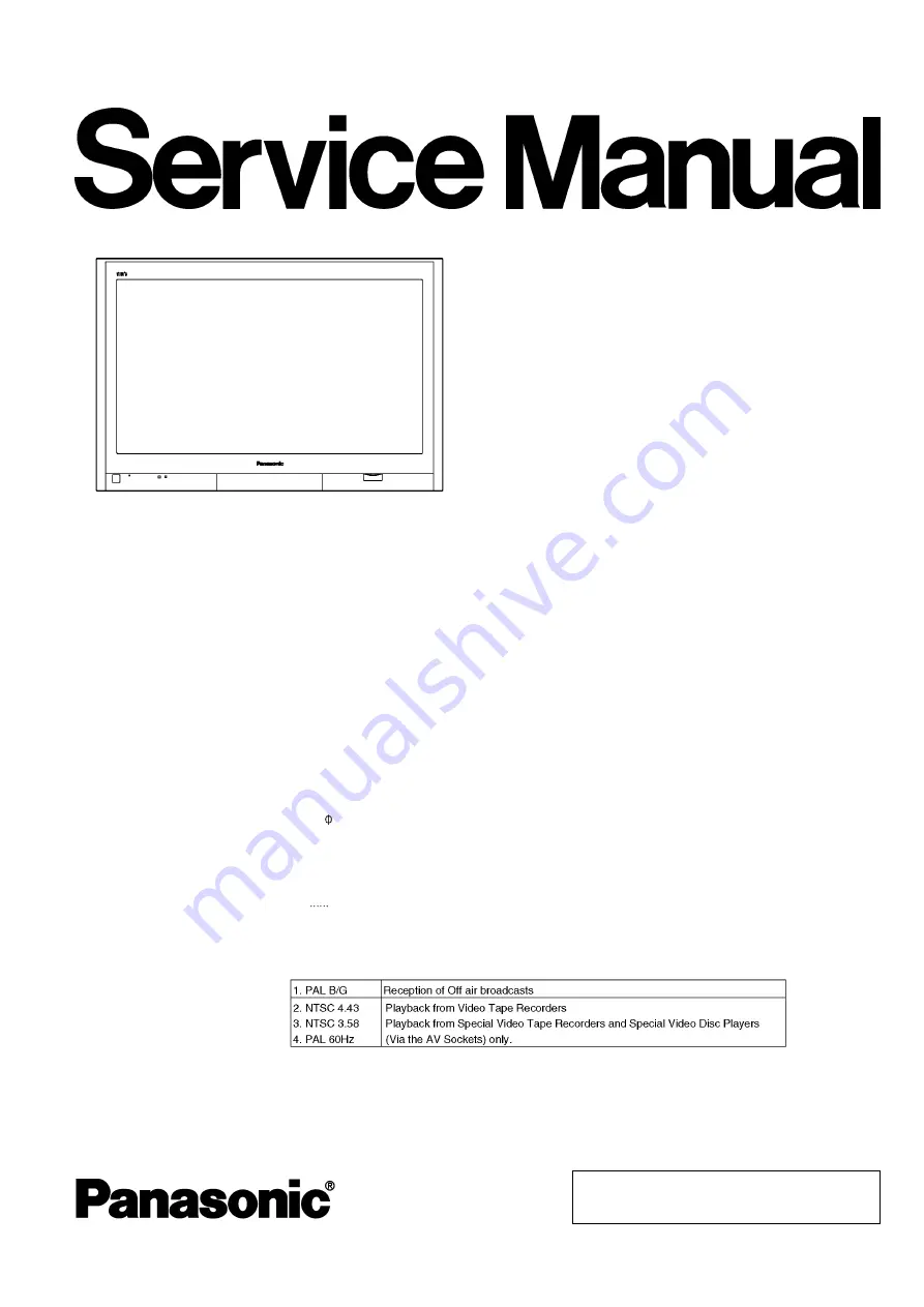 Panasonic TH-42PV600H Service Manual Download Page 1