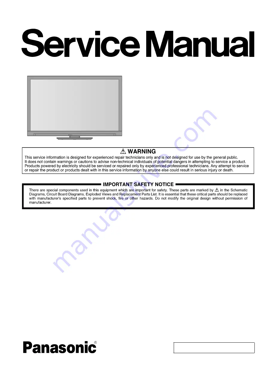 Panasonic TH-L42E3R Service Manual Download Page 1