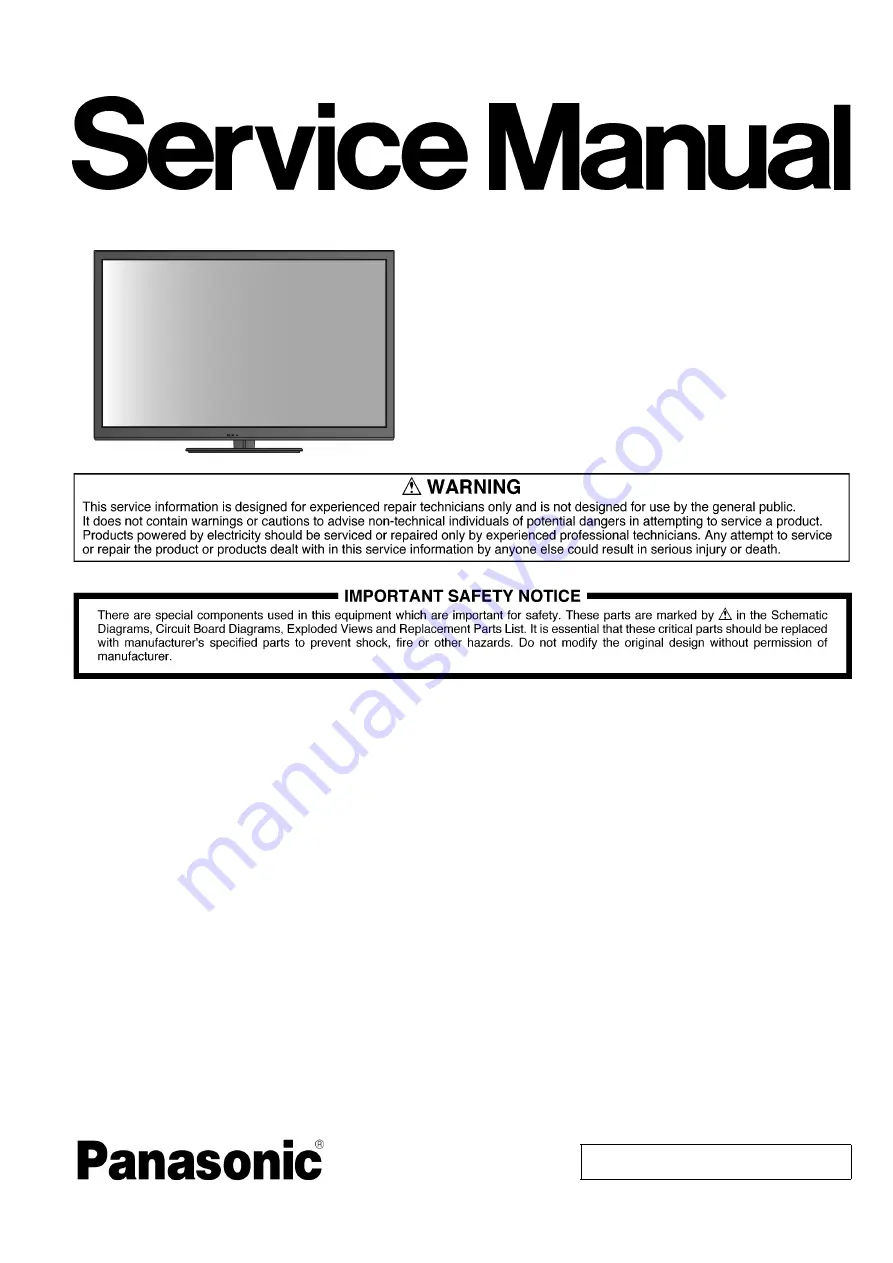 Panasonic TH-L47ET5R Service Manual Download Page 1