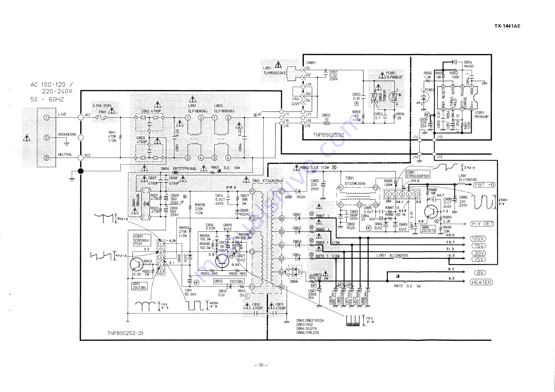 Panasonic TX-1441AE Service Manual Download Page 51