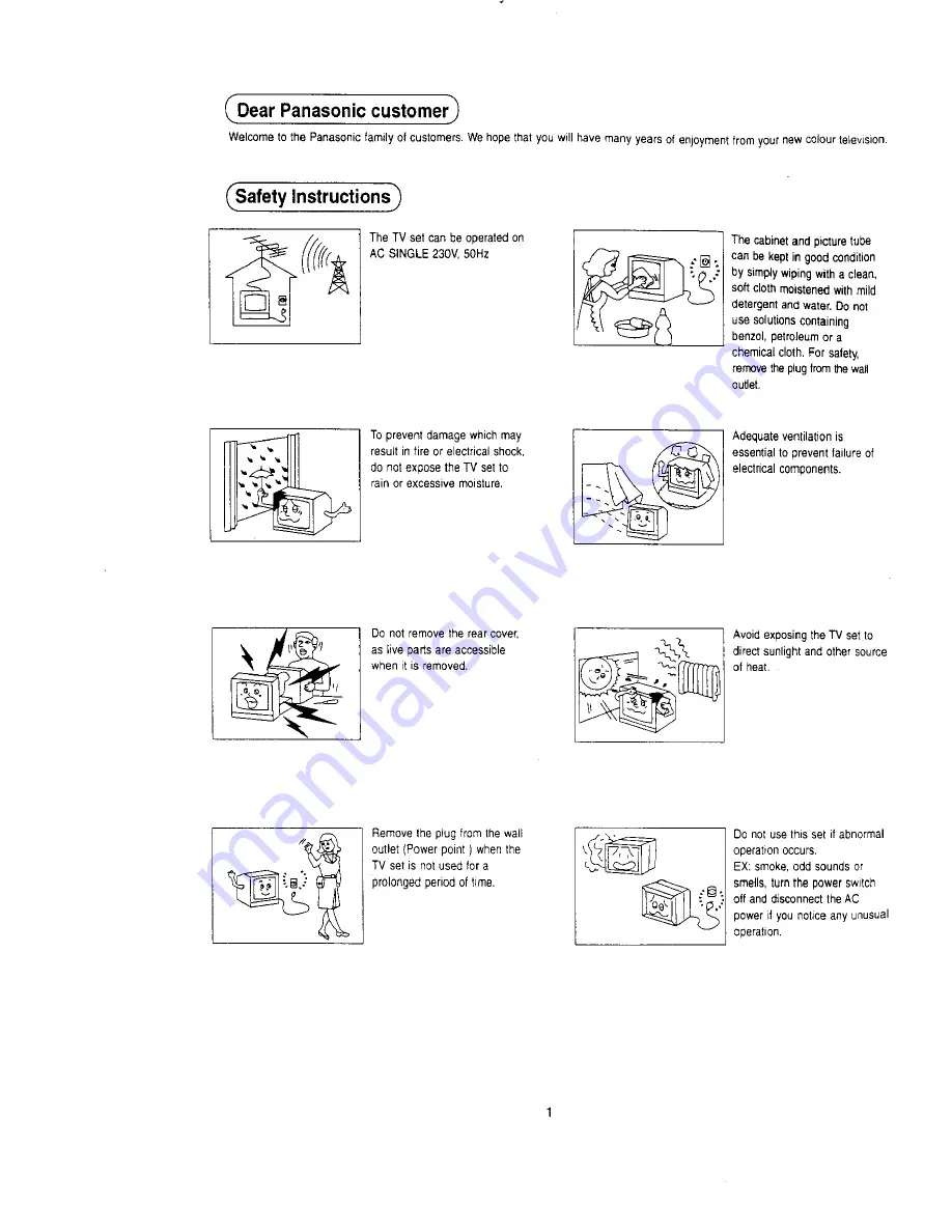 Panasonic TX-21ST15M Operating	 Instruction Download Page 2