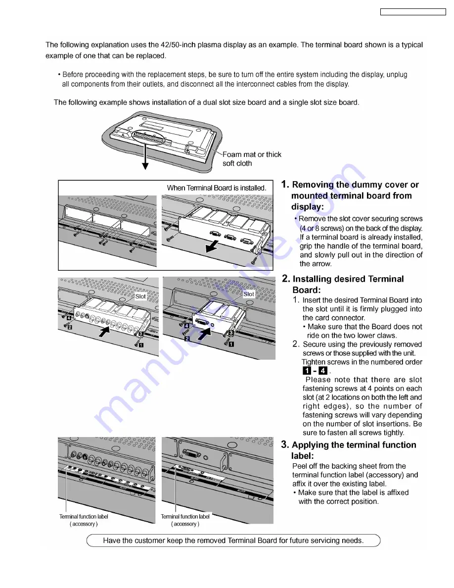 Panasonic TY-FB10HMD - Monitor Terminal Expansion... Скачать руководство пользователя страница 5