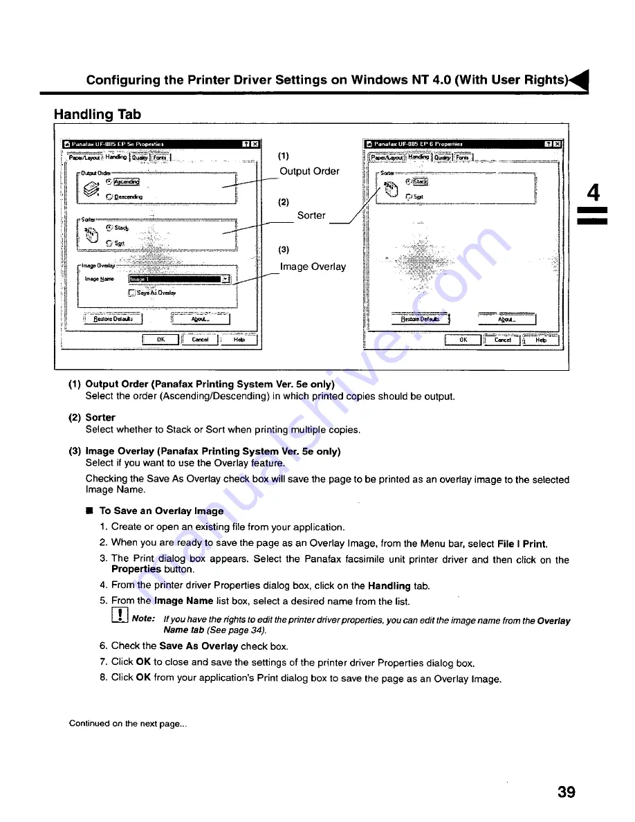 Panasonic UF 890 - Panafax B/W Laser User Manual Download Page 41