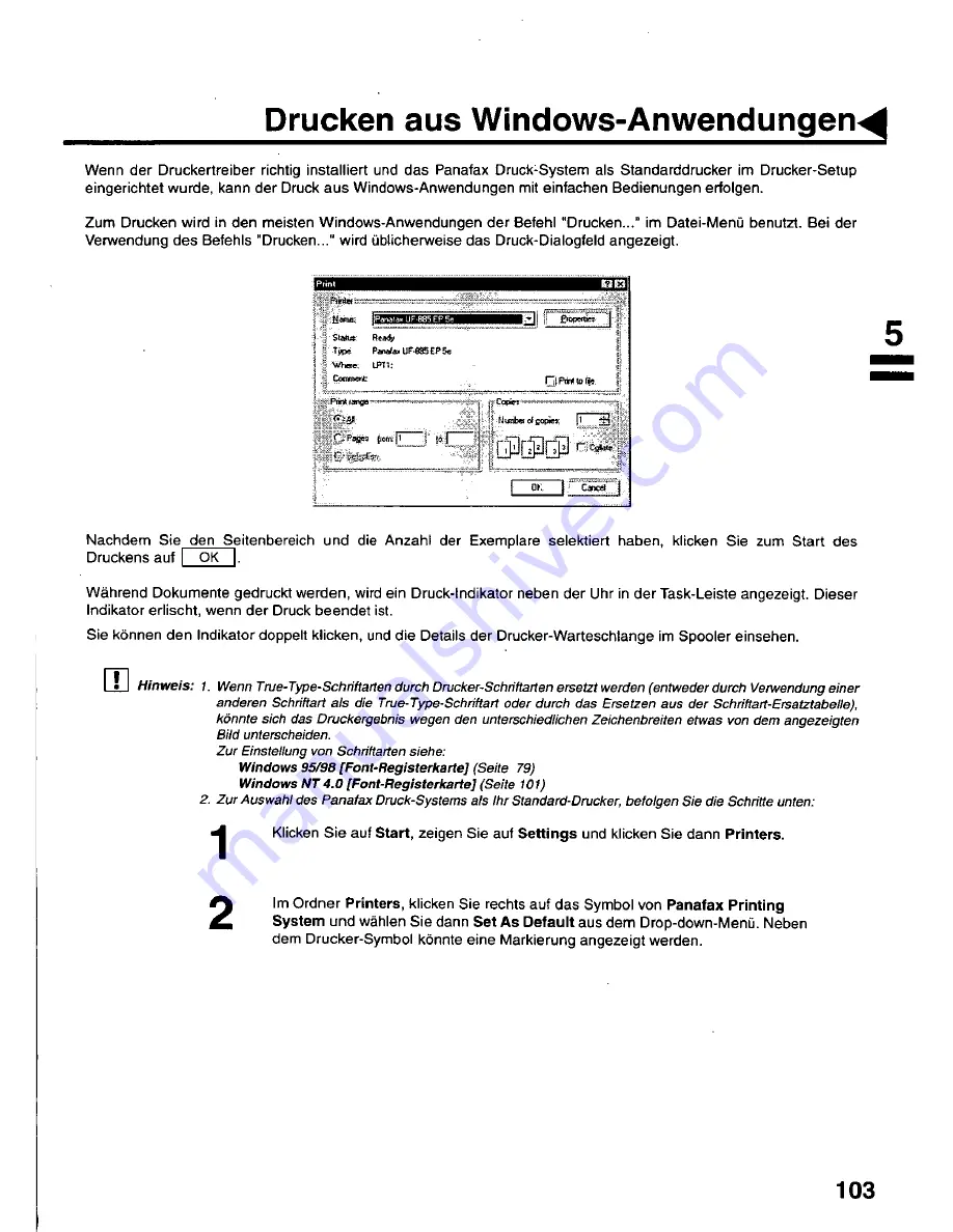 Panasonic UF 890 - Panafax B/W Laser User Manual Download Page 105